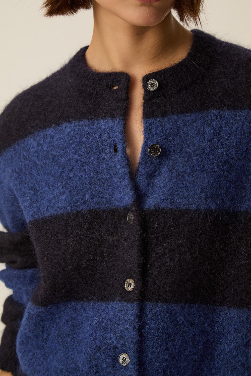 Cardigan Domette Marine/Indigo