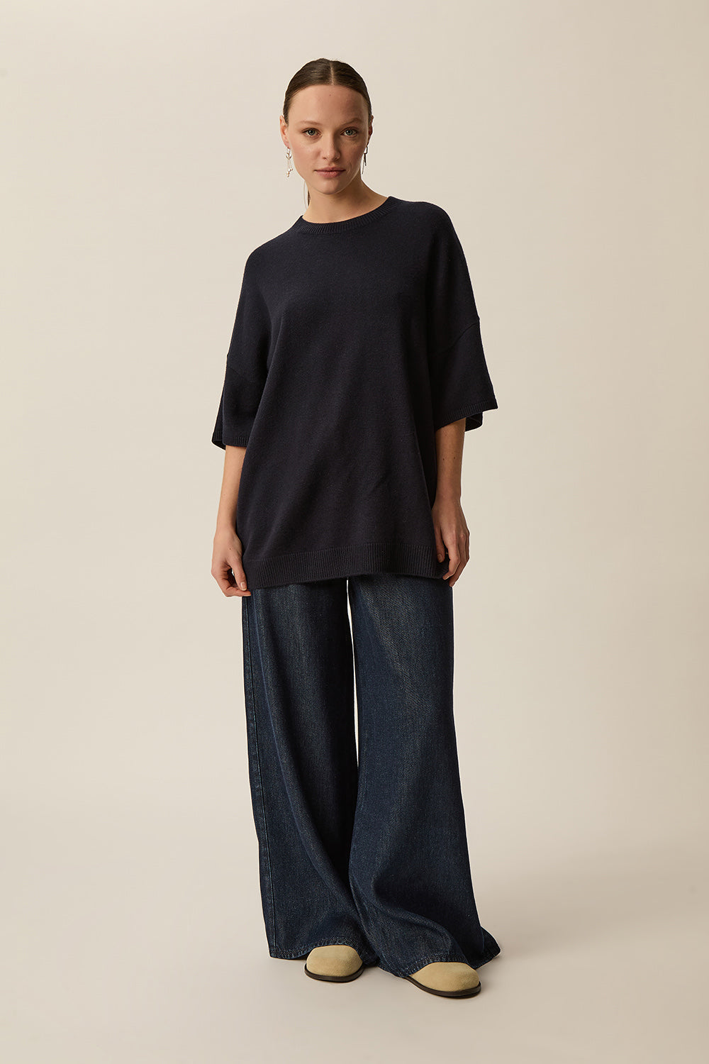 Pull manches courtes Aromane Marine
