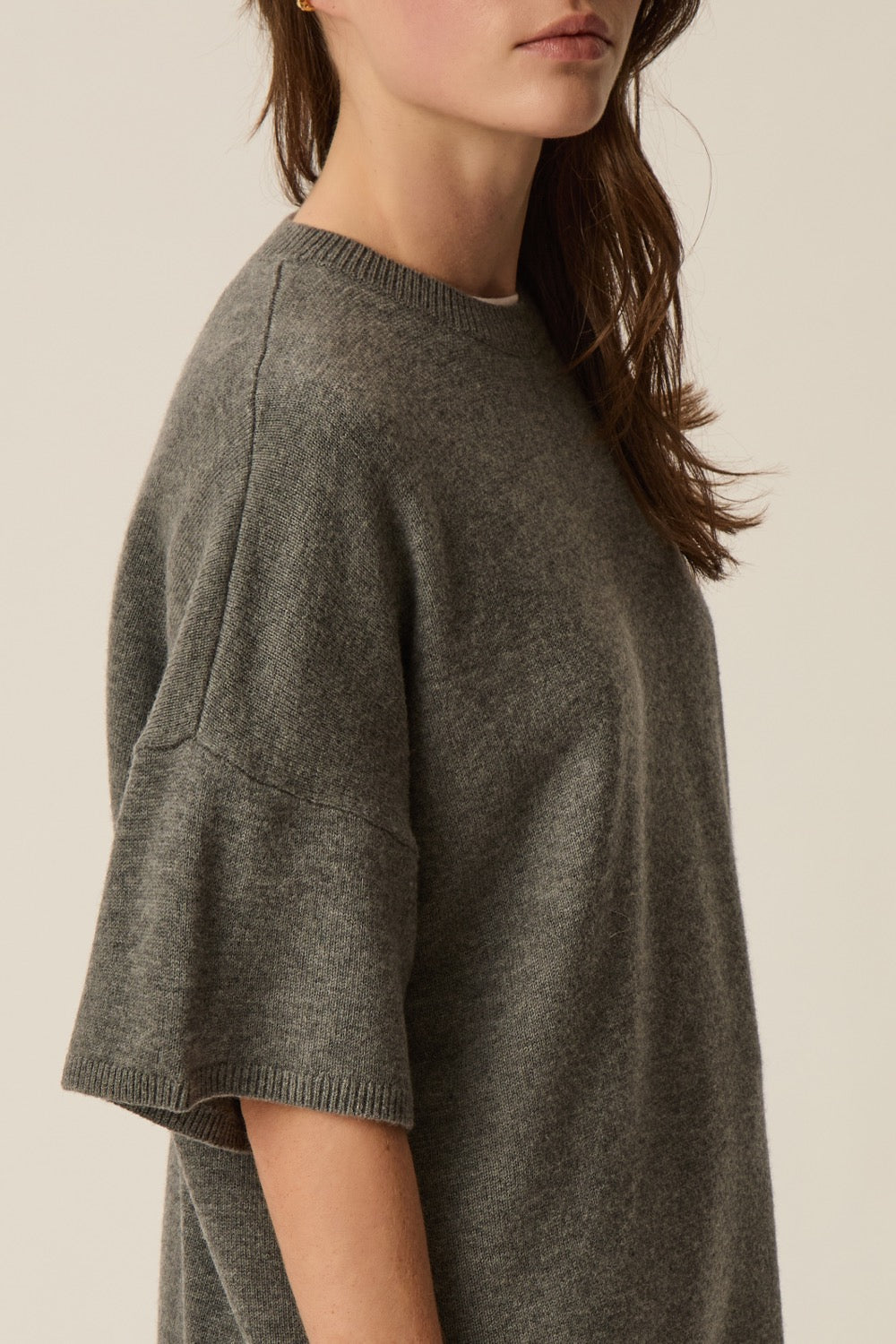 Pull manches courtes Aromane Gris Medium