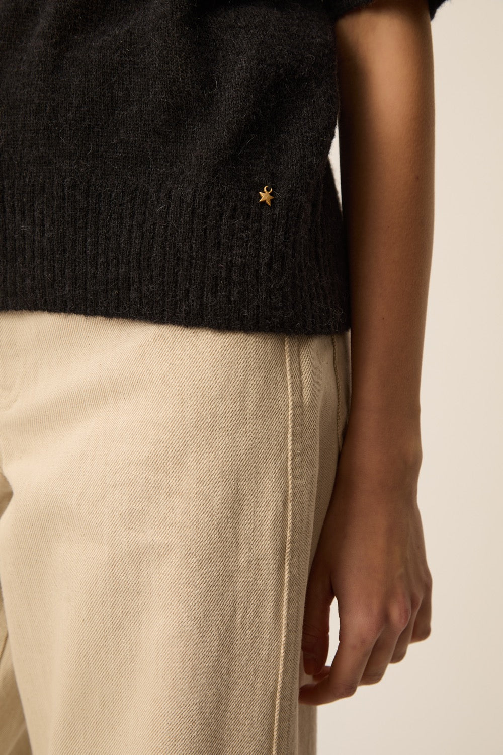 Pull manches courtes Cowboy Noir