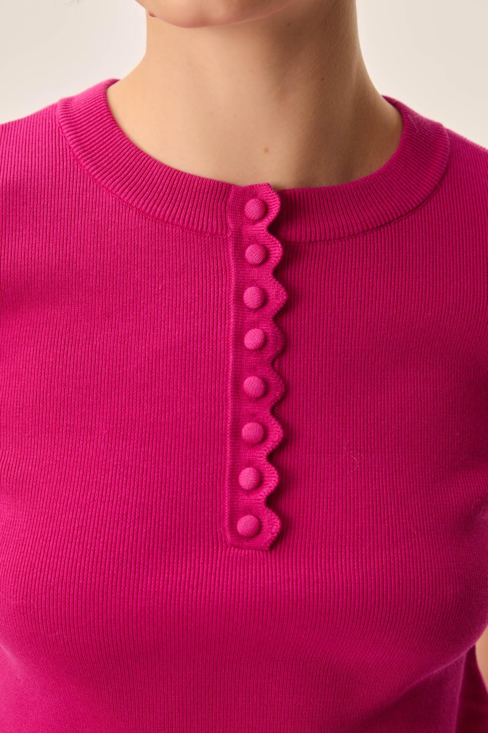 Pull manches courtes Atika Fuchsia