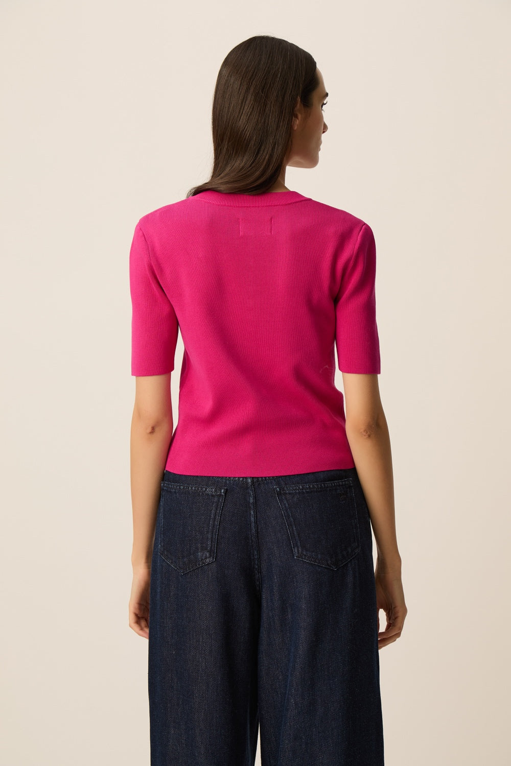Pull manches courtes Atika Fuchsia