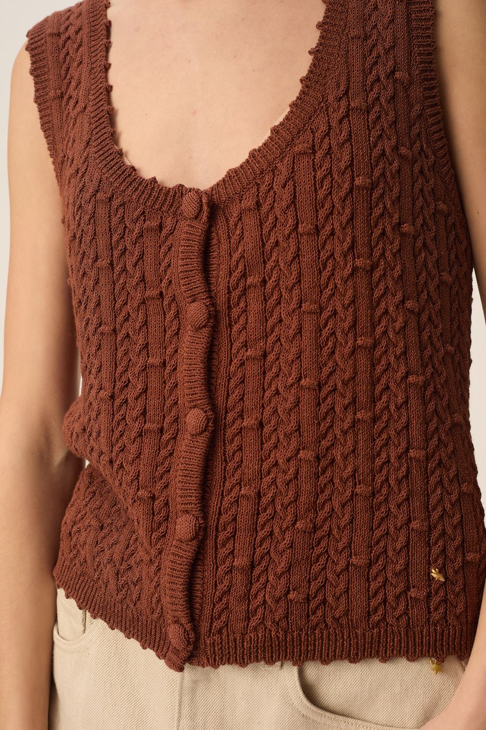 Top en maille Azora Choco
