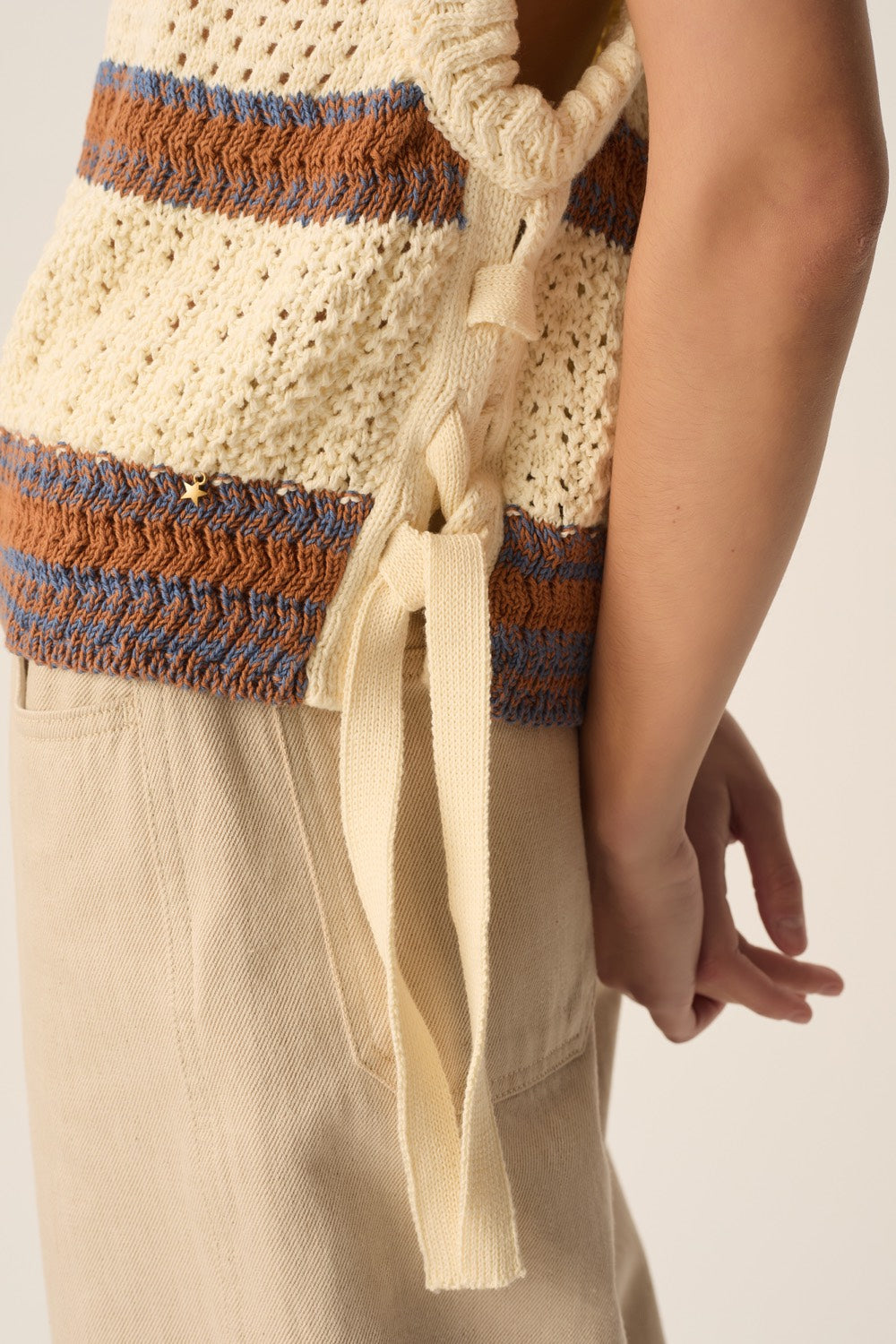 Pull sans manches Baba Creme/Choco