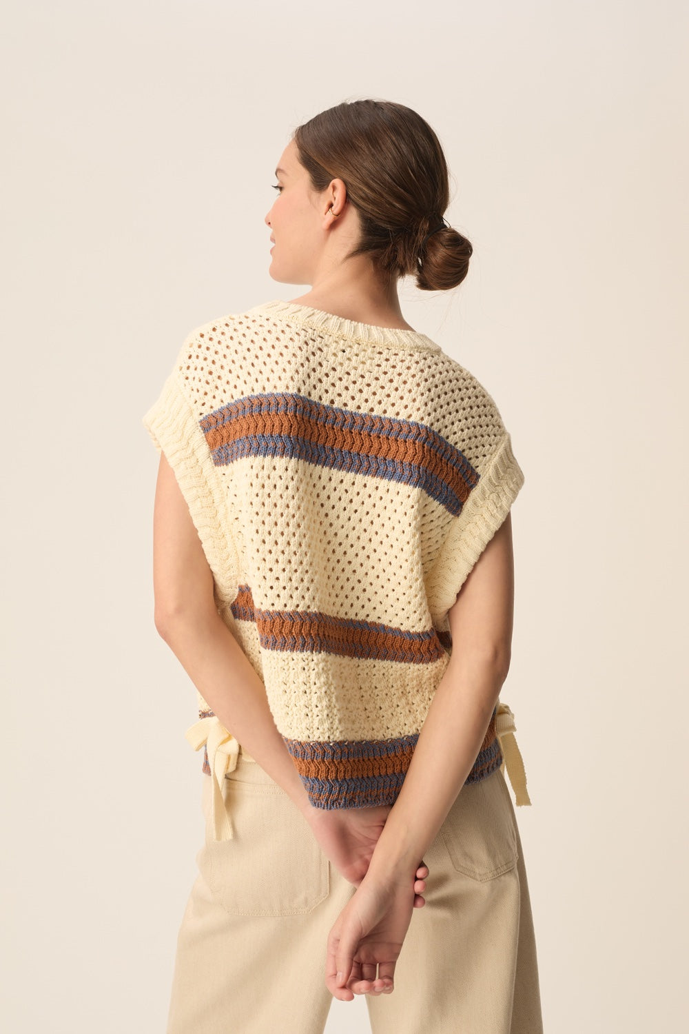 Pull sans manches Baba Creme/Choco