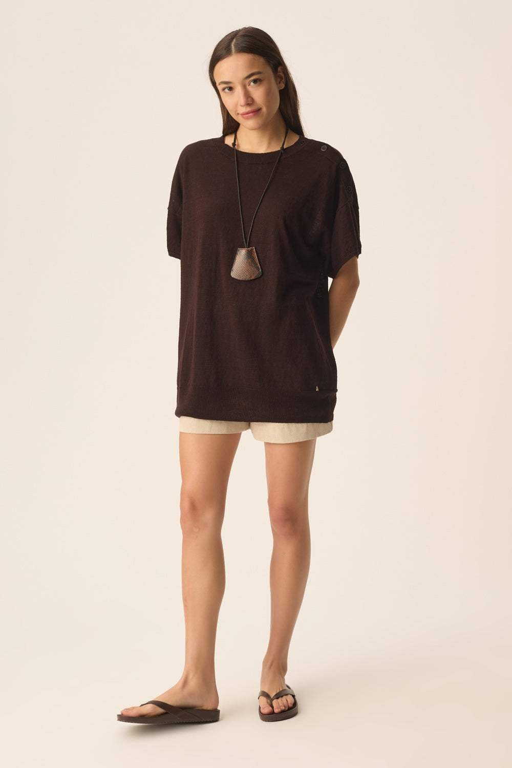 Pull manches  courtes Brownie Terre
