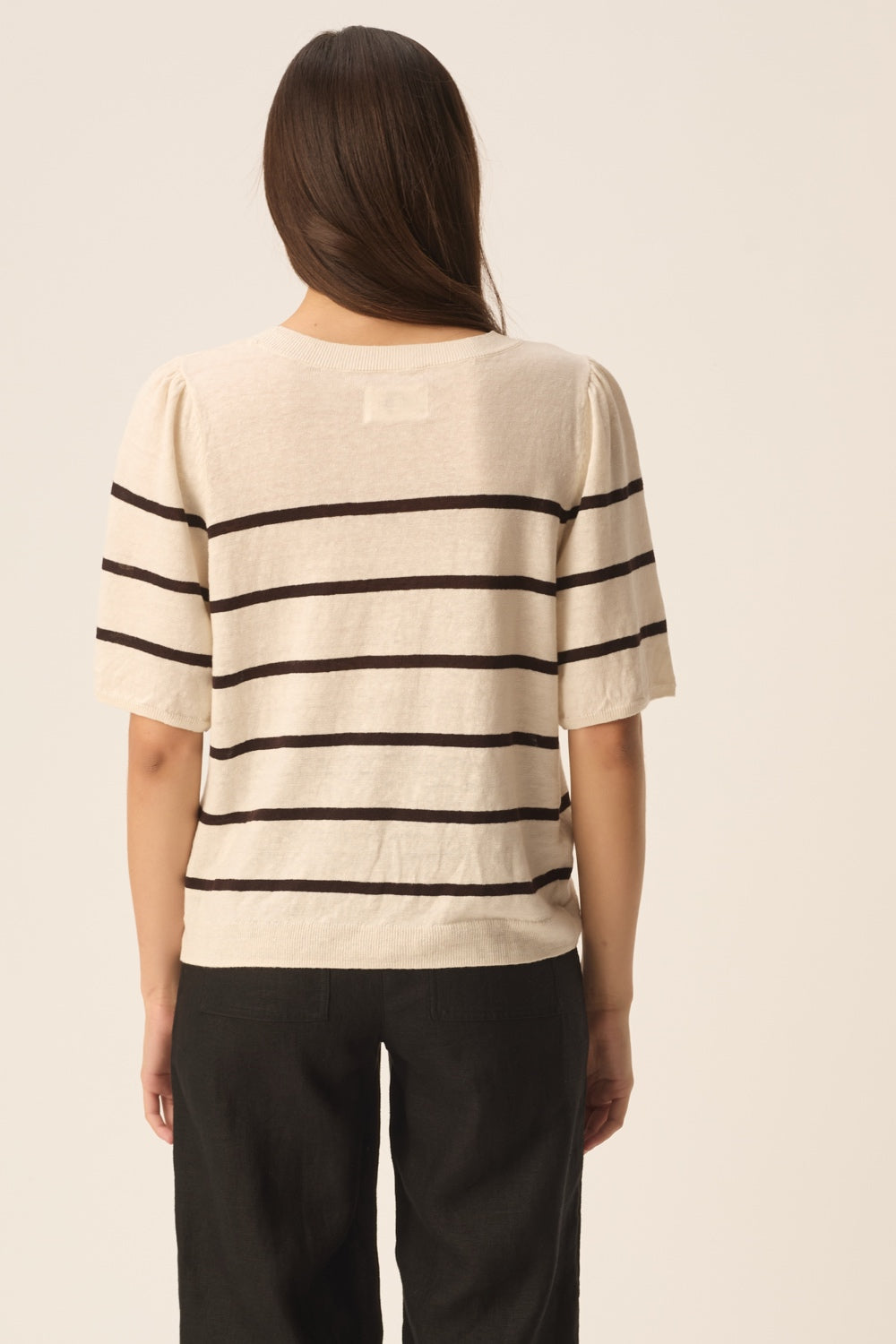 Short-sleeve jumper Bruna Creme/Terre