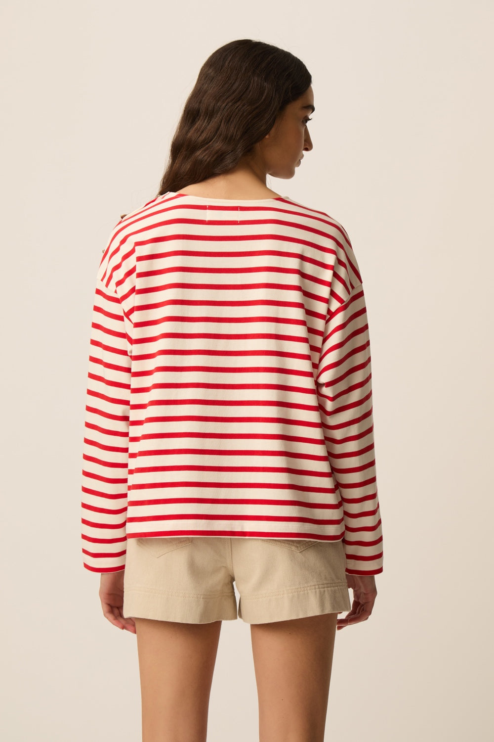 Striped top Filoute Ecru/Homard