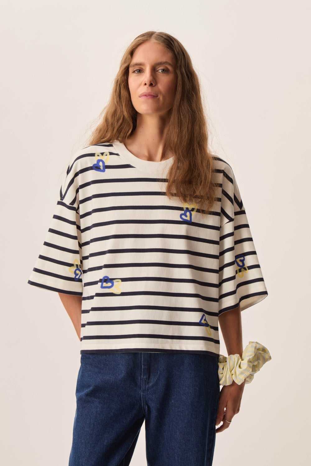 Striped top Fionna Coeur Indigo/Beurre