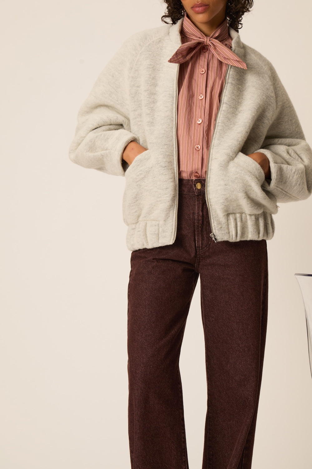 Knit Jacket Hildilia Gris Chine