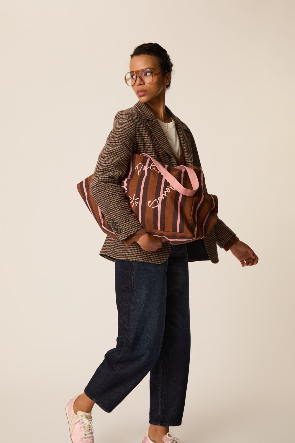Bag Tote Bag Xxl Rayure Cognac