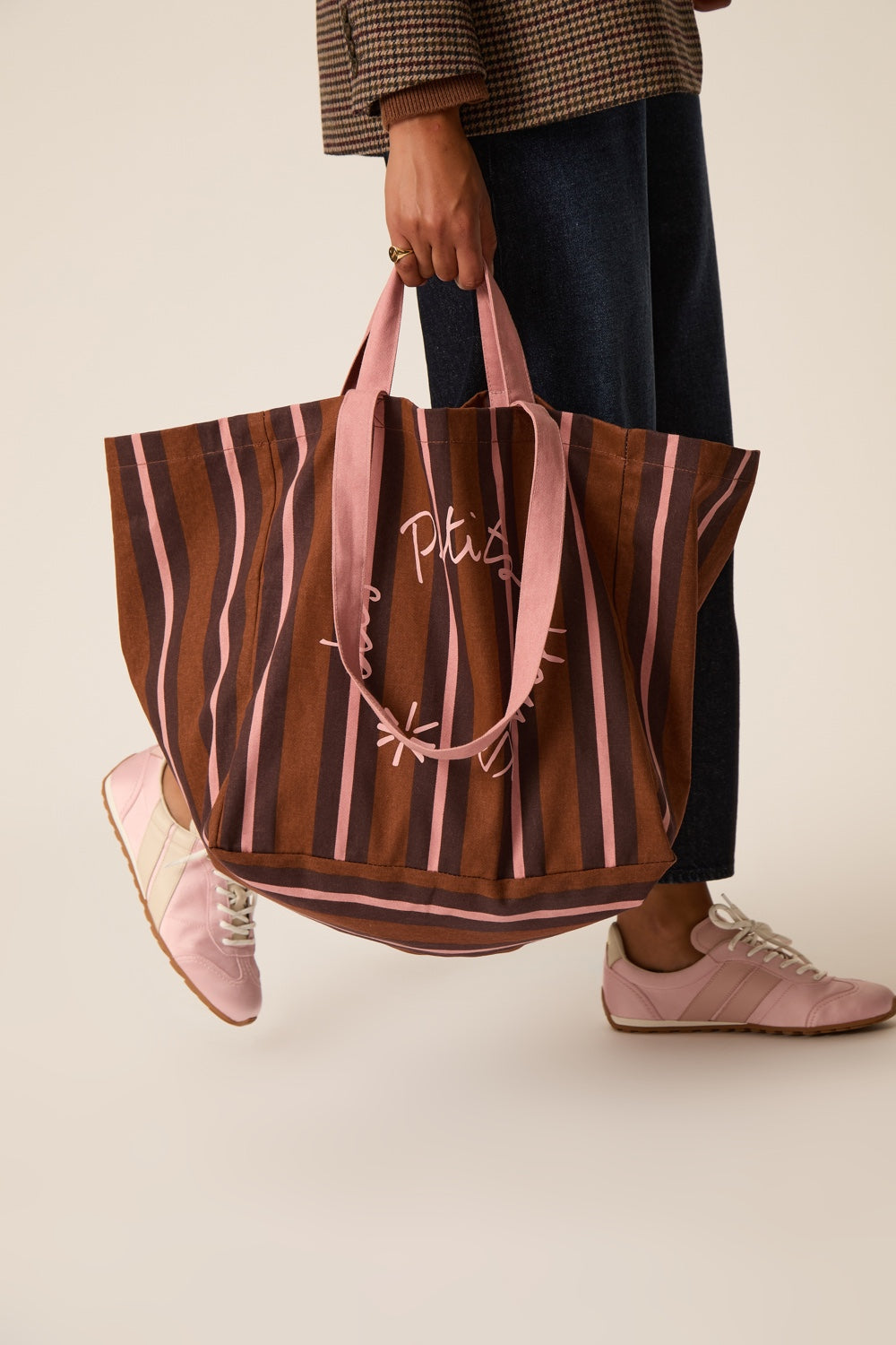 Bag Tote Bag Xxl Rayure Cognac