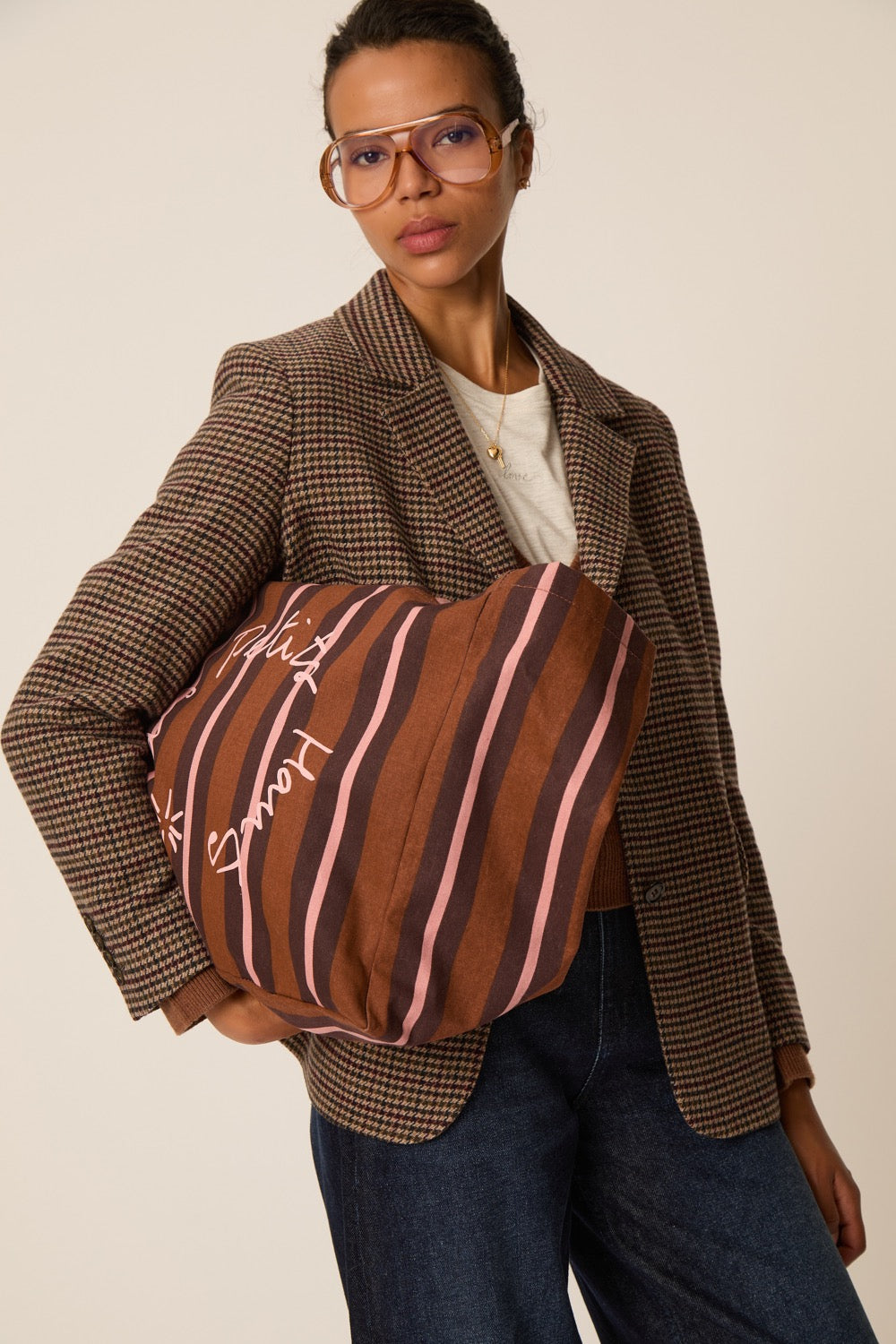 Bag Tote Bag Xxl Rayure Cognac